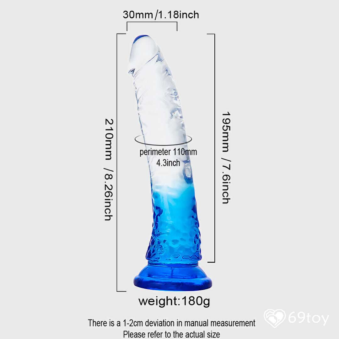 8-inch-transparent-realistic-dildo-with-suction-cup-at-69toy