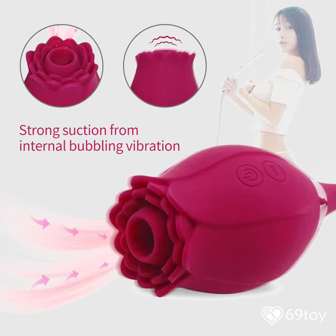 3 in 1 Clitoral Sucking with Rose Vibrator