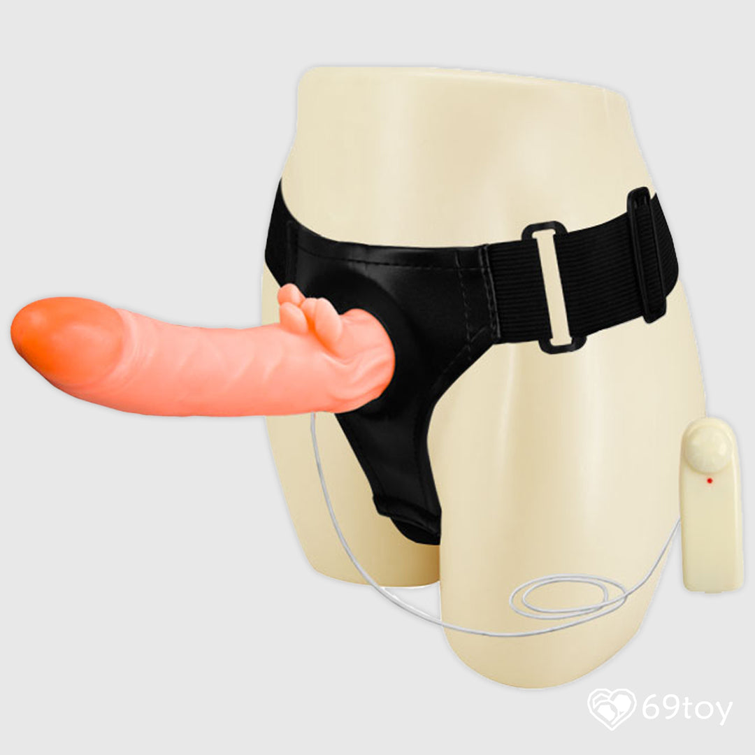 Hollow Strap-On Vibrating Dildo with Vagina