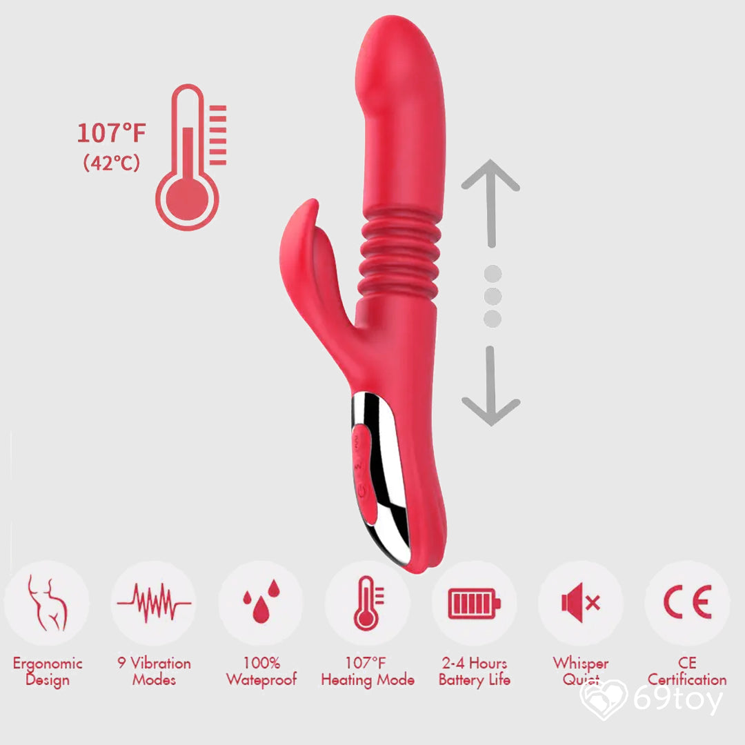 Stretch Thrusting Heating Rabbit Vibrator