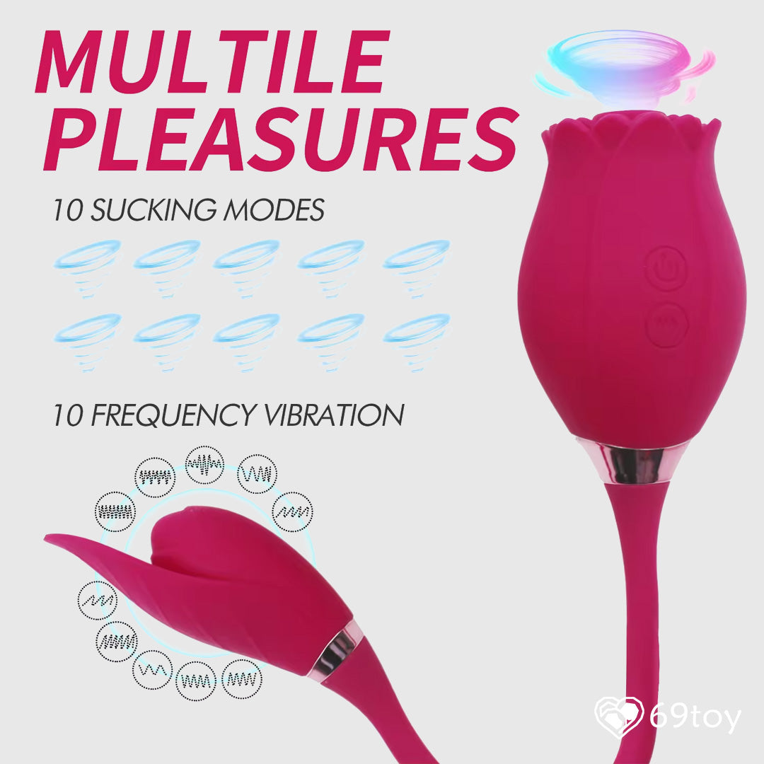 3 in 1 Clitoral Sucking with Rose Vibrator