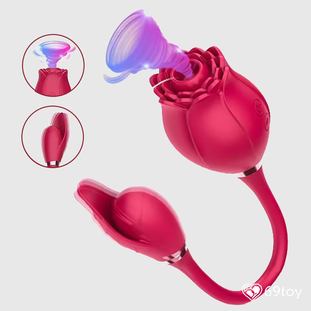 3 in 1 Clitoral Sucking with Rose Vibrator